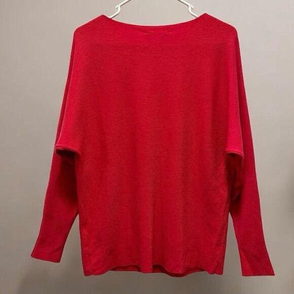 Liv Milano Red Holiday Embellished Sweater Rhinestone Pearl Snowflakes Sz S NWT - Picture 10 of 11